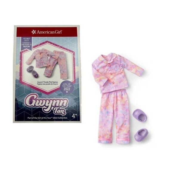 NIB American Girl WellieWishers 14.5" Doll Gwynn Tan Powder Pink Pajamas - Picture 1 of 6